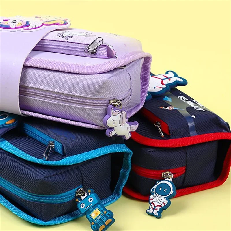 Detachable Cute Pencil Case School Stationery Bag Large Capacity Pen Case Cartoons Pen Bag Children Pencil Bag Boy Student Gifts