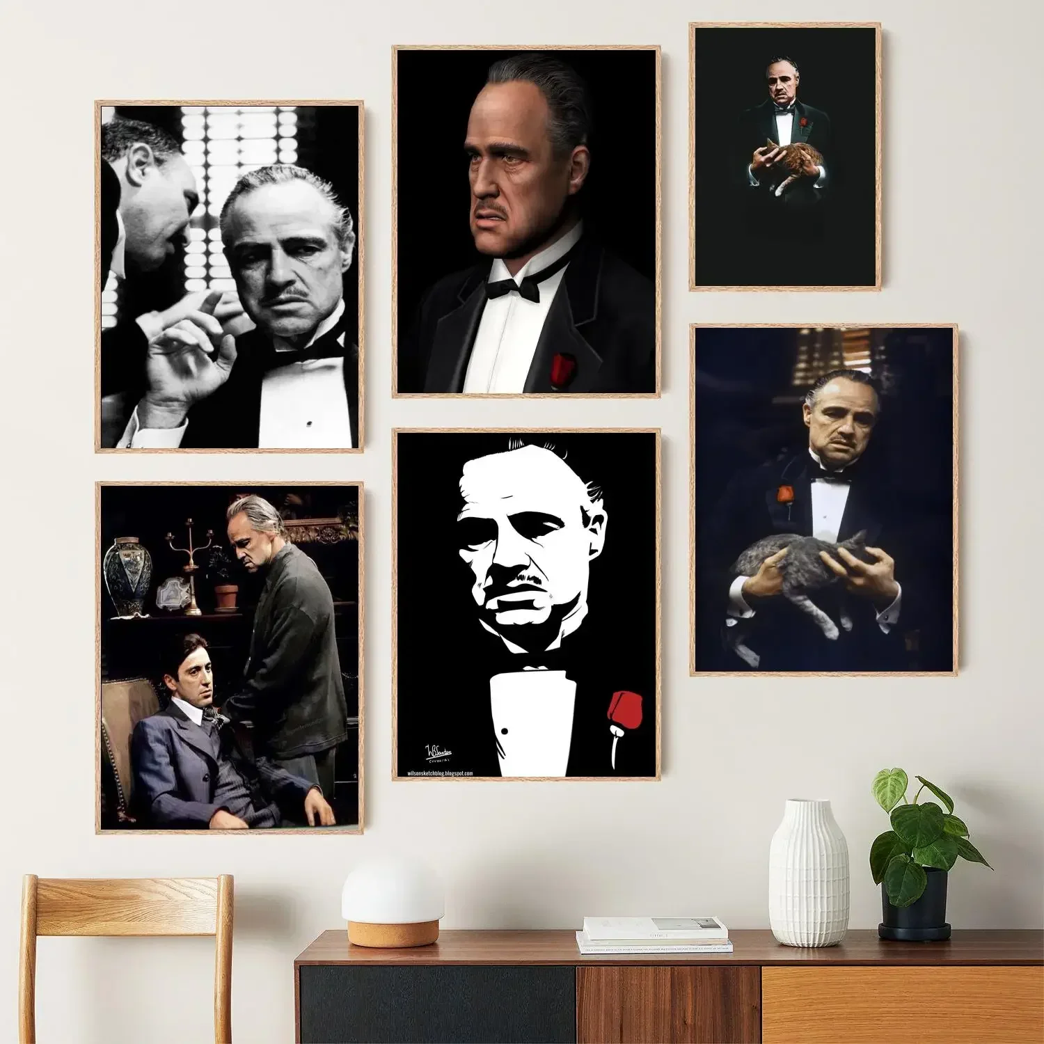 Vito Corleone Poster Prints Canvas Painting Wall Art Poster Per Modern Family Living Room Home Decor