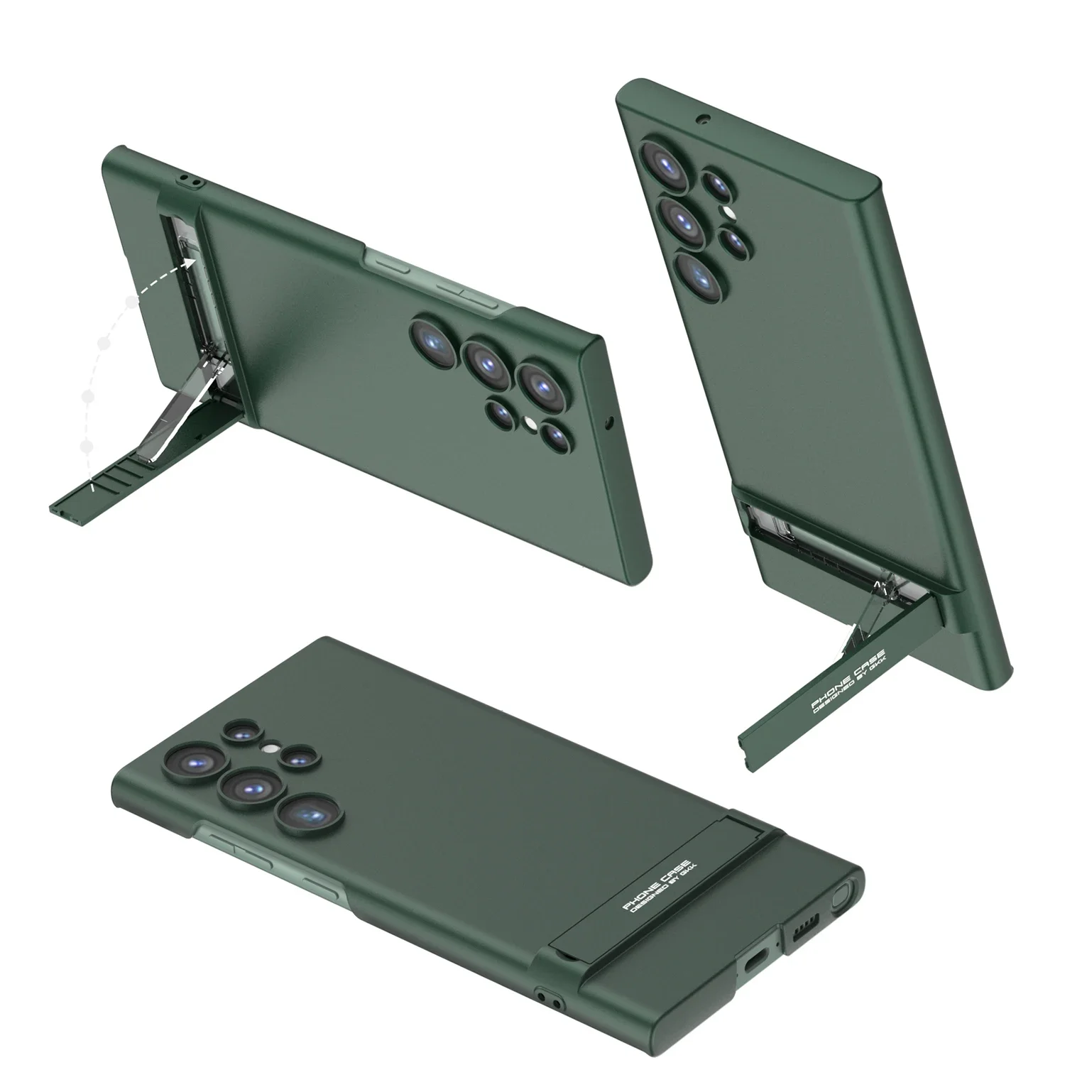 Ultra-Thin Skin-Friendly Matte Shockproof Protective Cover with Adjustable Bracket