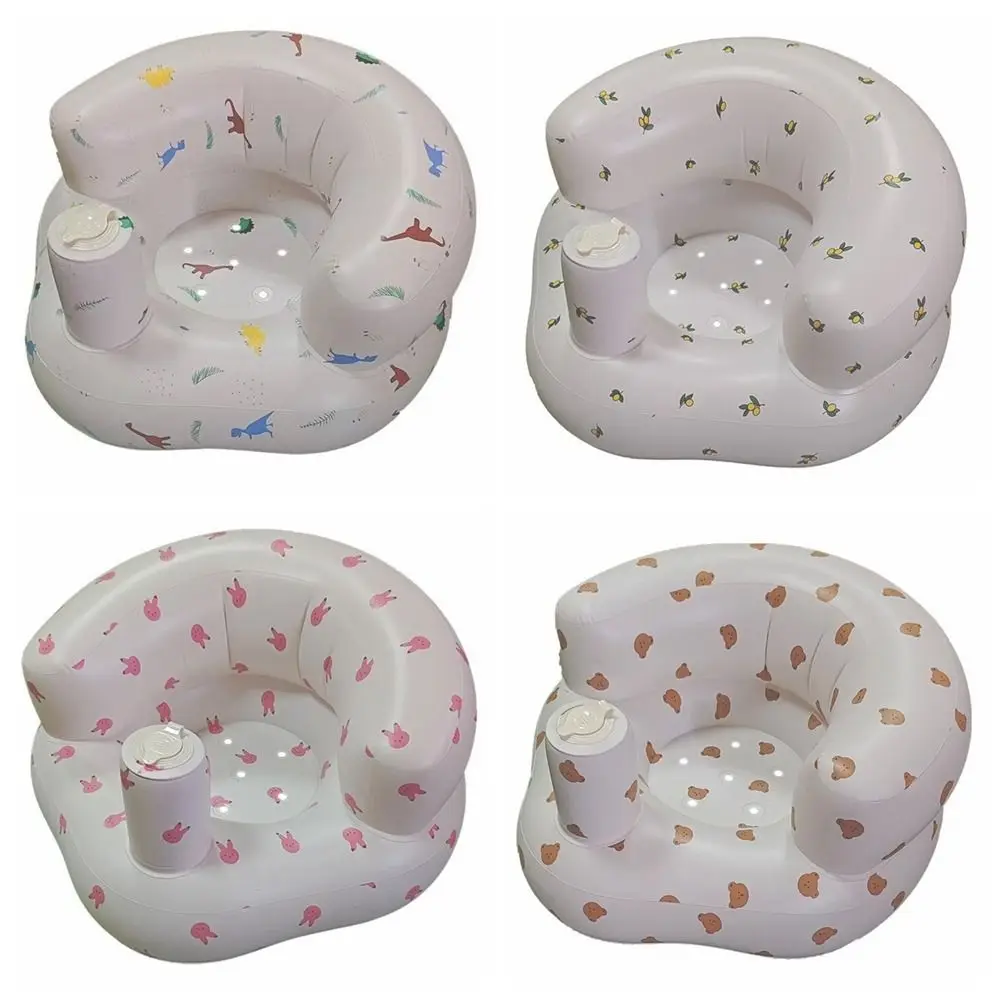 New Cartoon Pattern Inflatable Baby Seat Foldable Portable Baby Inflatable Sofa Chair PVC Furniture Dining Chair