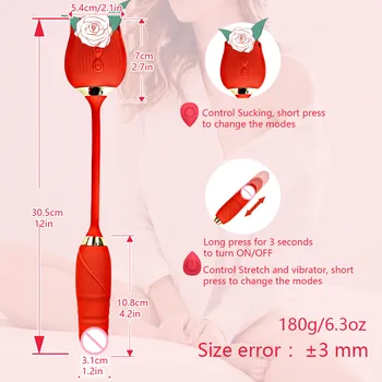 Rose Shape Vaginal Sucking Vibrator G-Spot Vibrator for Female Nipple Oral Clitoris Sucker Stimulation Erotic Sex Toys for Women 3