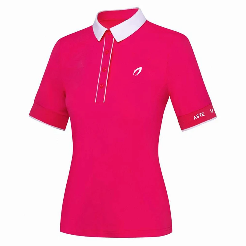 

Golf Women's Summer New Outdoor Sports Shirt Casual Lapel Short sleeved T-Shirt Elastic Comfortable POLO Contrast Color Top