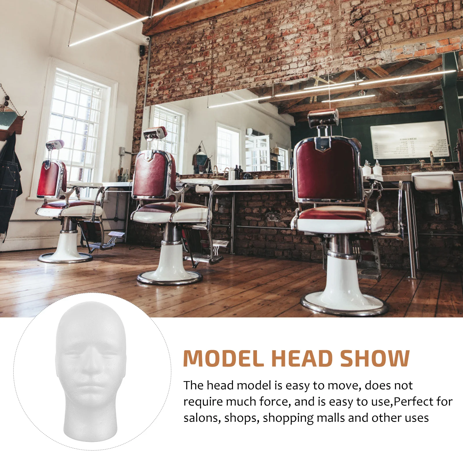 Foam Mannequin Head Mannequin Stand Display Model Foam Heads Male Hat Men Holder Manikin Maniquins Practical Show Hair Manican Bald Froth Size