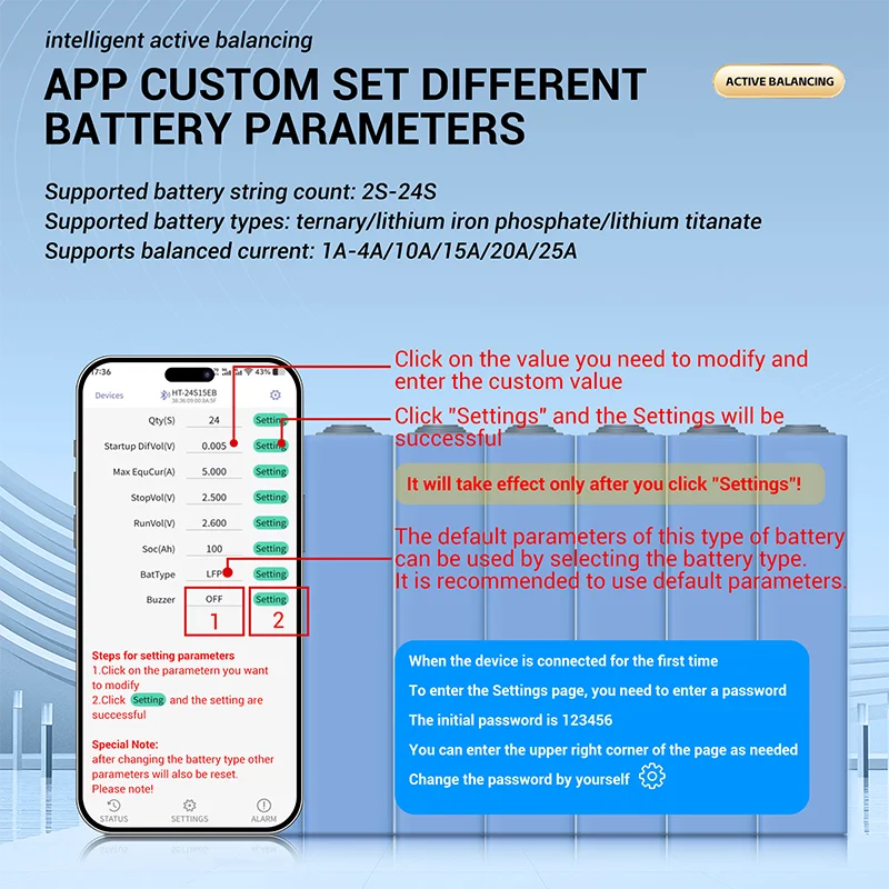 4A/10A/15A/20A Smart Active Balancer 2-24S Lifepo4 / Li-ion/ LTO Battery Equaliz