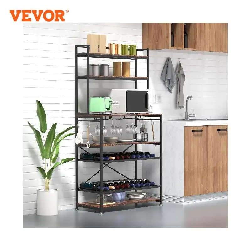 VEVOR 6 Tier Kitchen Bakers Rack with 68"/65" Tall Storage