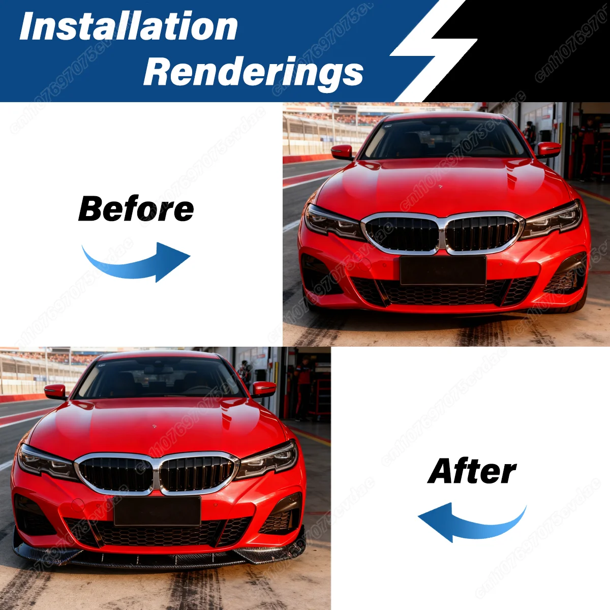 BMW 3시리즈 G20 G21 G28 2019 2020 2021 2022 프론트 범퍼 립 스플리터 가드 프로텍터 바디 키트 자동차 부품 외장 액세서리