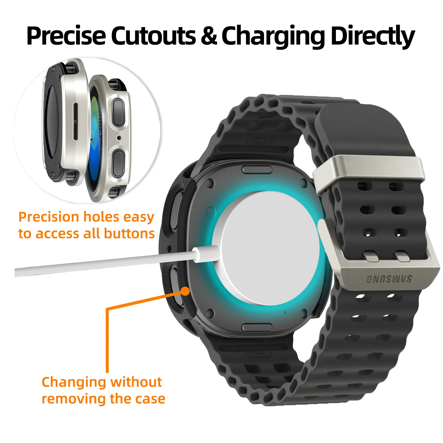 Hollow Protective PC Case for Galaxy Watch - Premium Smartwatch Accessory