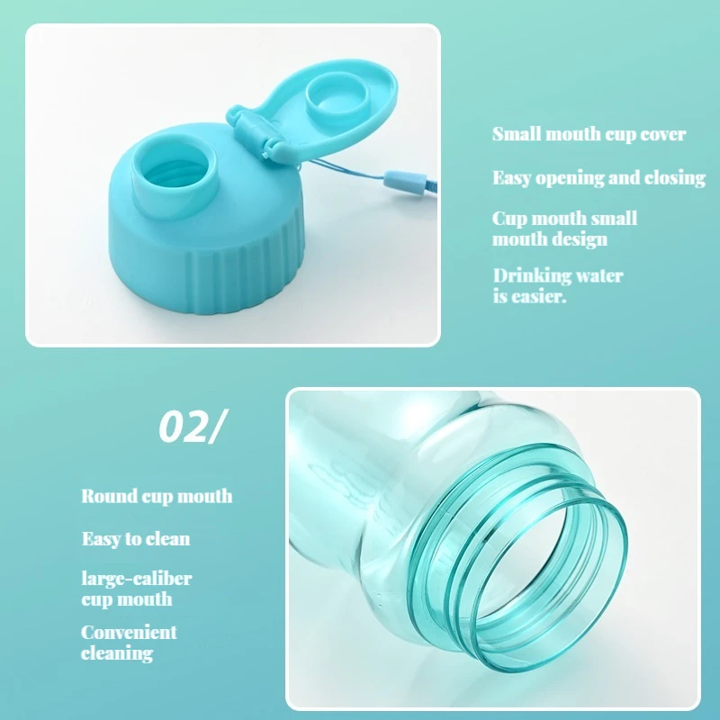 Sports Water Bottle Transparent Portable for Drinking Kitchen Tools 650ML for School Gym Travel Girl and Boy