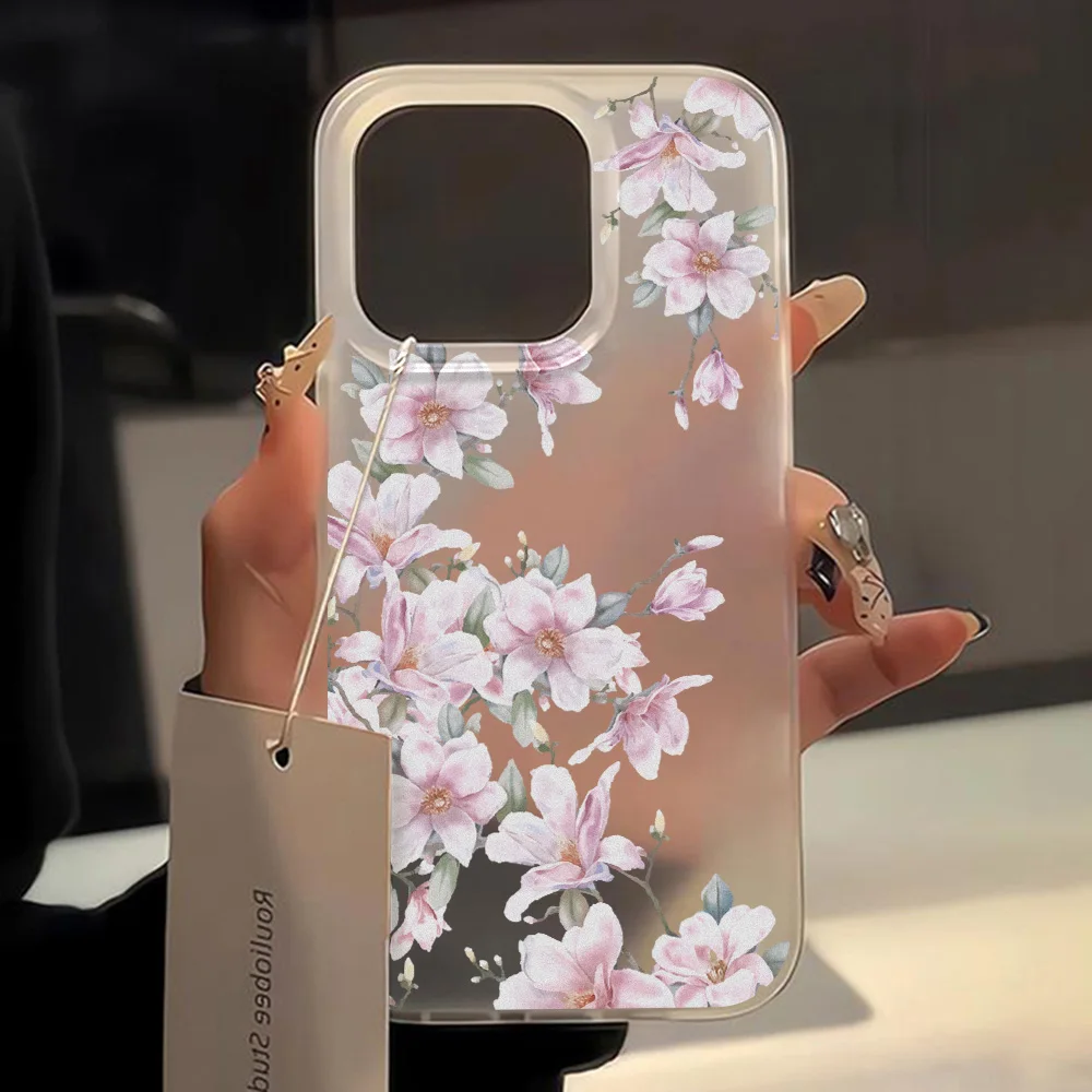 ตัวเลือกสินค้า เคสซิลิโคนกันกระแทก iPhone 16 Pro Max ลายดอกไม้