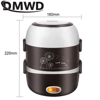 Boîte à lunch chauffante électrique portable, mini cuiseur à riz, acier inoxydable, 110 couches, cuiseur vapeur, pique-nique, récipient chauffe-repas, 2/3 V 5