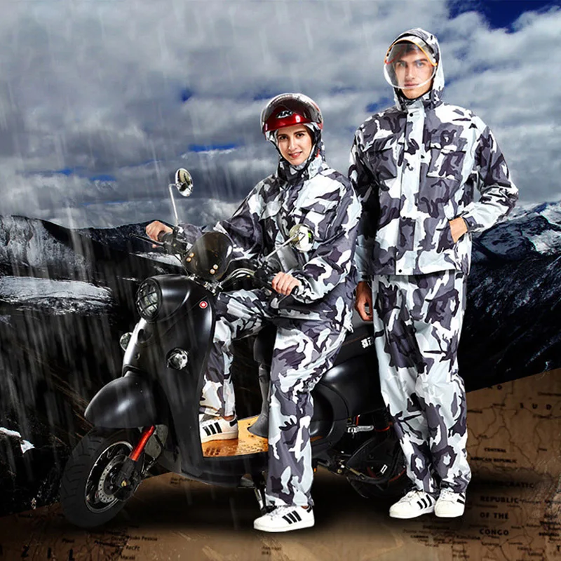 

Camouflage Rain Coat Outdoor Hood Women's Raincoat Motorcycle Fishing Camping Rain Gear Men's Coat Hot