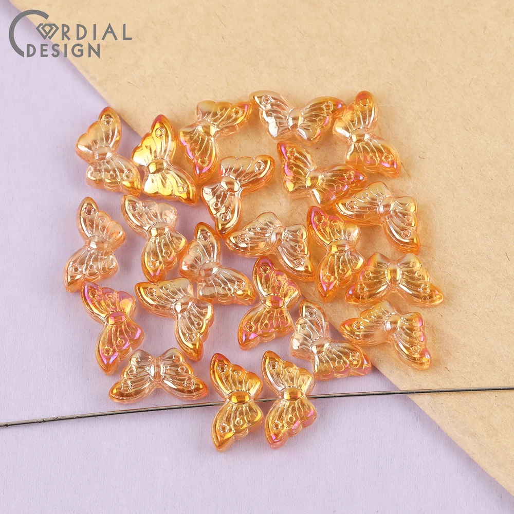 Cordial Design 8*15MM 500pcs Beads Making/Aurora Effect/DIY Glass Bead/Butterfly Shape/Jewelry Findings & Components/Hand Made - cordial