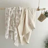 Floral Muslin Swaddle Blanket 100% Cotton Baby Bath Towel Wrap Muslin Swaddle Blankets Newborn Muslin Blankets Soft Waxy Blanket 1