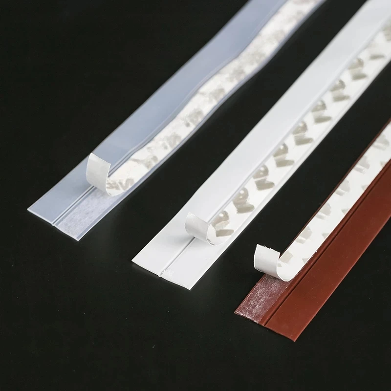 5 Color 9 Size Window Door Bottom Self Adhesive Silicone Rubber Seal Weathering Strip Sealing Tape