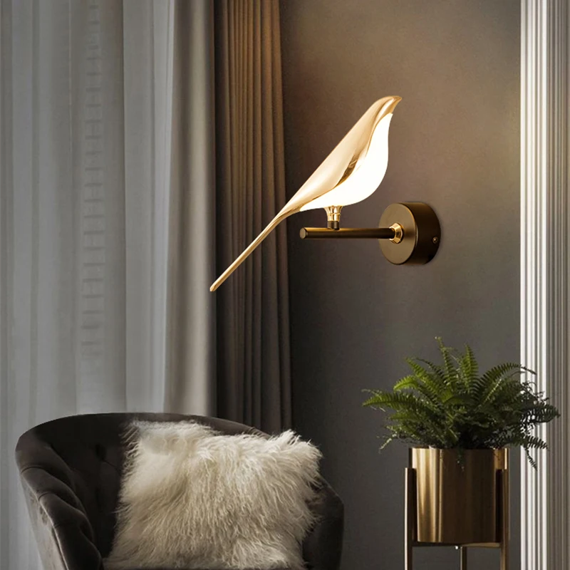 Bird Wall Lamp Nordic Modern LED Wall Light Magpie Model Sconces Indoor Lighting Room Decor For Bedroom Beside Living Room Hotel