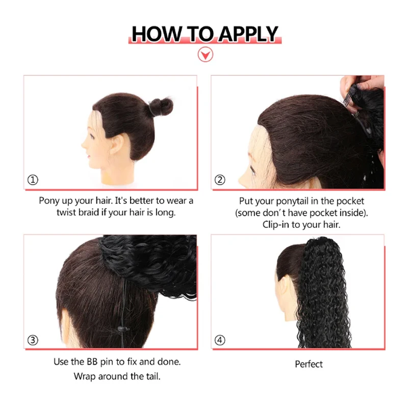 22Inch Synthetic Corn Curly Drawstring Ponytail Clip in Ponytail Extension High Temperature Drawstring  Hairpiece for Women