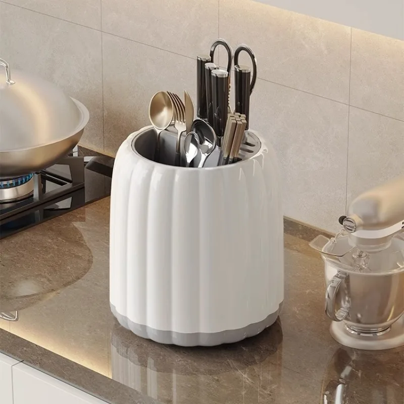Rotating Knife Holder Kitchen Multifunctional Chopsticks Spoon Knife Partition Drain Storage Rack Storage Rack 3