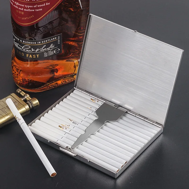 Ultra-Slim Stainless Steel Cigarette Case with Clip & Moisture Protection