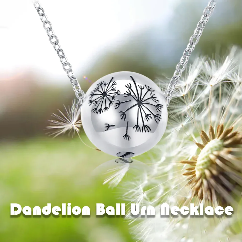 Urn Necklace for Women Ashes Dandelion Cremation Necklace for Human & Pet Ashes-Memorial Jewelry Hold Loved Ones's