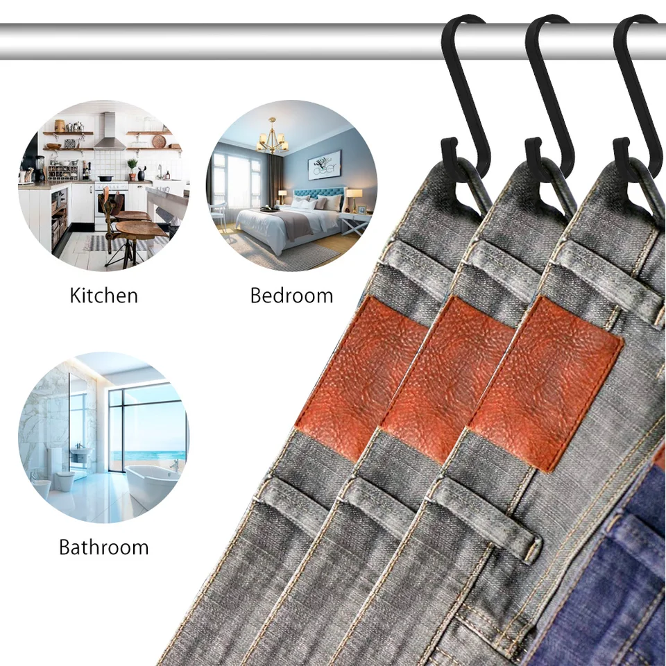 12pcs 304 Stainless Steel S Hooks 0.08'' Heavy Duty Hangers Plants Cups