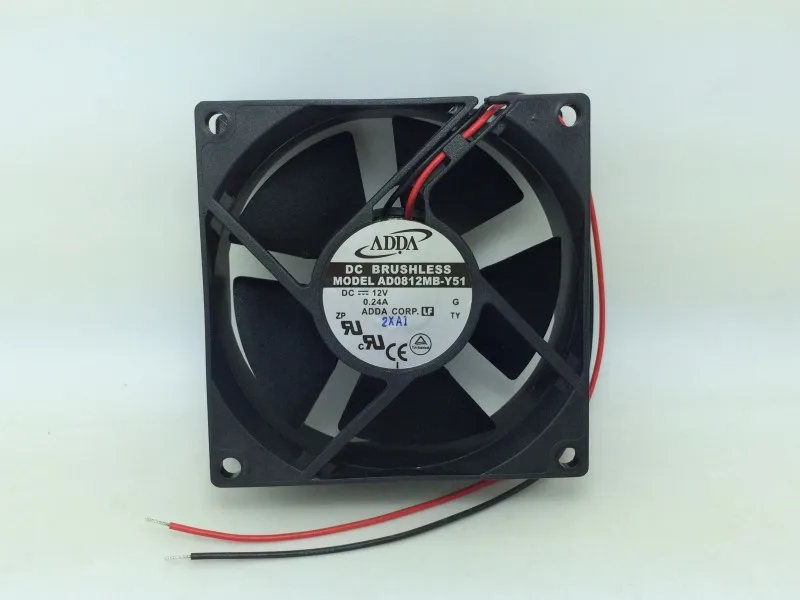 

Оригинал для ADDA AD0812MB-Y51 DC 12V 0.24A 8CM 8032 80*80*32 мм вентилятор охлаждения с двумя шарикоподшипниками