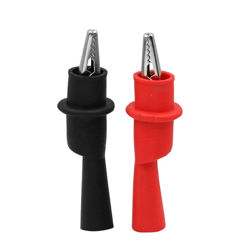 1 Pair Alligator Crocodile Test Clip Clamp Multimeter Tester Probe