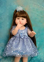 High Quality Reborn Baby Full Body Silicone With Long Hair 55 CM 22 Inch Lifelike Realistic Princess Toddler Bebe Birthday Gift 1