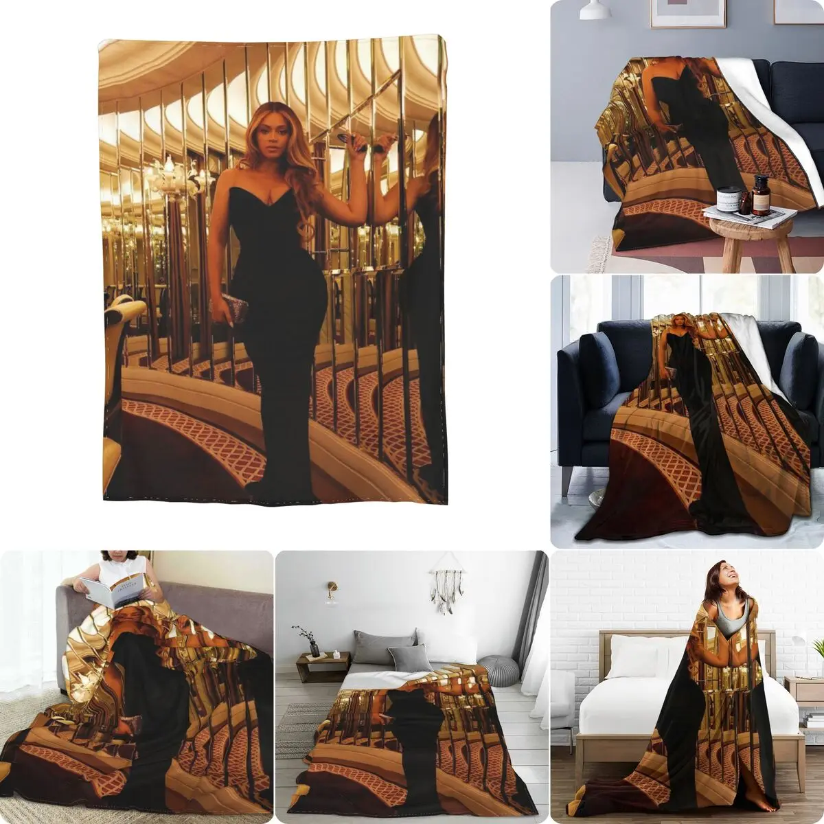 Beyonce Ultra-Soft Micro Fleece Blanket Warm Bedspread Dual Purpose Machine Washable