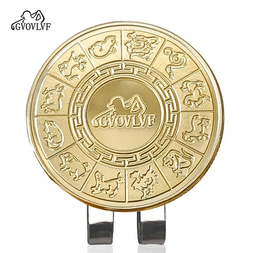 Removable Golf Ball Marker year of the Golden Snake With Magnetic Cap Clips Gift For Golfer Boys Girl Alloy Marker Gift Golf Ball Mark Golf Hat Clip
