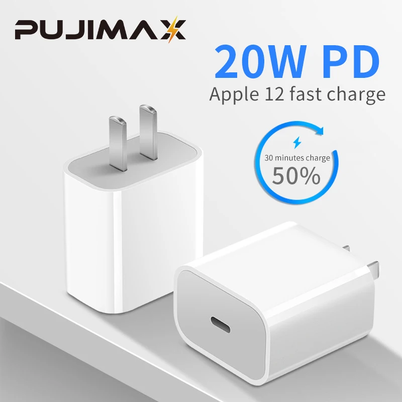 PUJIMAX Super Fast USB C Charger 20W Support Type C PD Fast Charging Portable Phone Charger For iPhone 12 Pro Max 11 Mini 8 Plus
