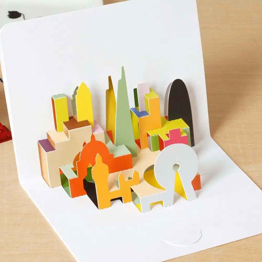 1pcs Happy Birthday Card for Kids Friends Family 3D Birthday Cake Pop-Up Greeting Cards Postcards Gifts with Envelope