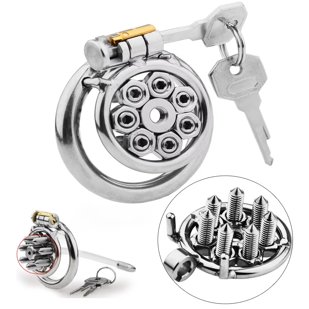 CB Electric Shock Stianless Steel Cock Cage Spike Removable Nails Erotic Urethral Lock Penis Stimulate SM Chastity Lock Sex Toy penis chastity cage chastity lock sex toy chastity cage accessory