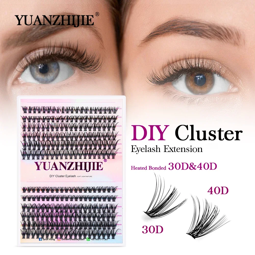 

YUANZHIJIE Segmented make up Lashes Natural Soft Dovetail Faux Mink False Eyelashes Heat Bonded Lash Bundles Eyelash Extension