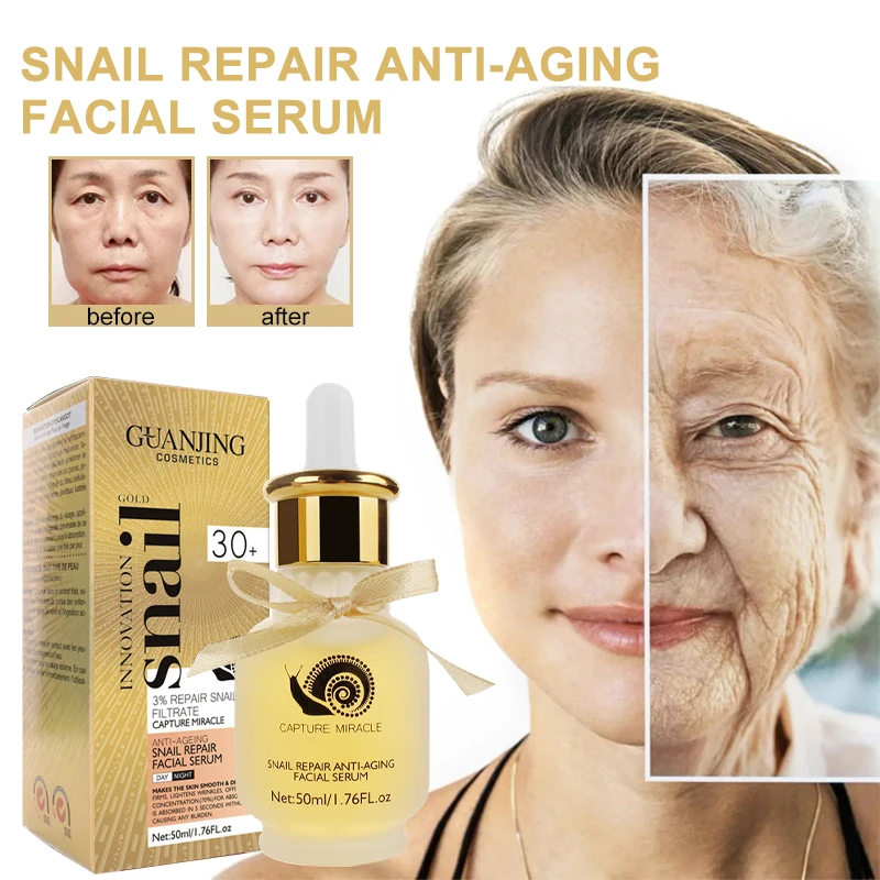 

Snail Anti-Aging Serum Removing Wrinkles Firming Lifting Fade Fine Lines Shrink Pores Moisturizing Beautify Skin Care 50ml