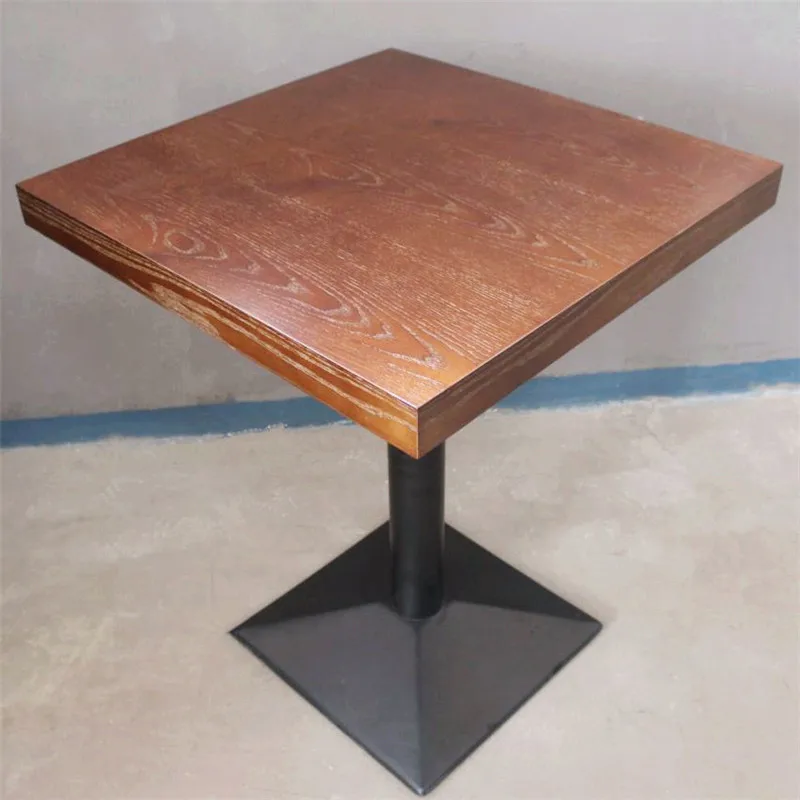 

Q71 Old Solid Wood Grain Bar Retro Cafe_Western Food Milk Tea Shop Bar Table Rectangular Table Negotiation Small Round Table