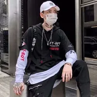 Sweat-shirt à capuche pour hommes, Streetwear décontracté, Y2K, noir, hauts pour hommes, mode coréenne, élégant, Hip Hop, vêtements Anime Dacning 4