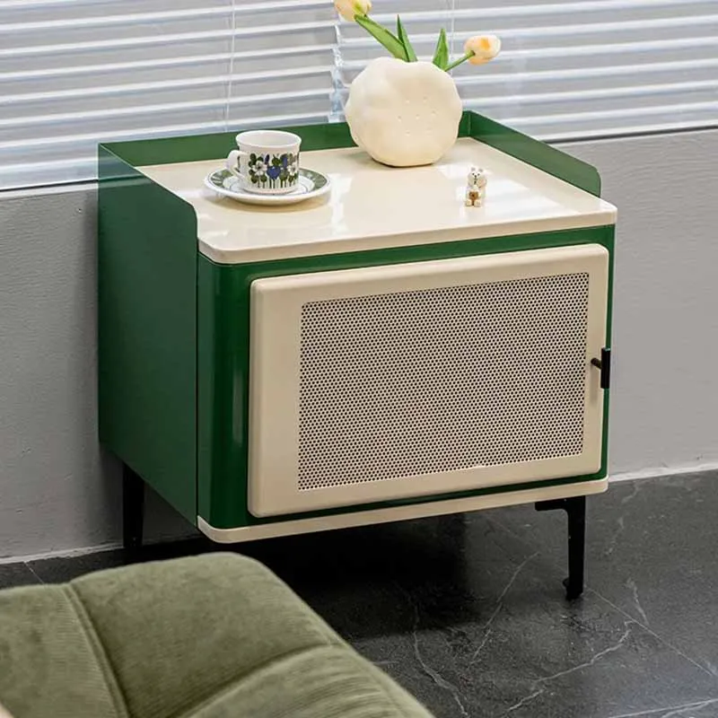

Storage Women Nightstand Modern Bedroom Metal Minimalist Bedside Cupboard Small Luxury Mesitas De Noche Living Room Furniture