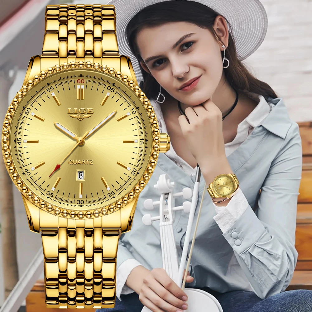 

LIGE Fashion Women Watch Top Brand Luxury Laides Watch Business Casual Waterproof Watches Quartz Calendar Wristwatch Reloj Mujer