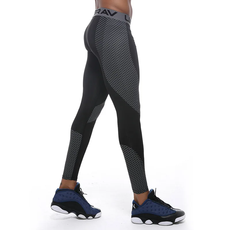 Winter men's leggings gym fitness outdoor running quick-drying pants breathable lycra compression sweatpants sports tights