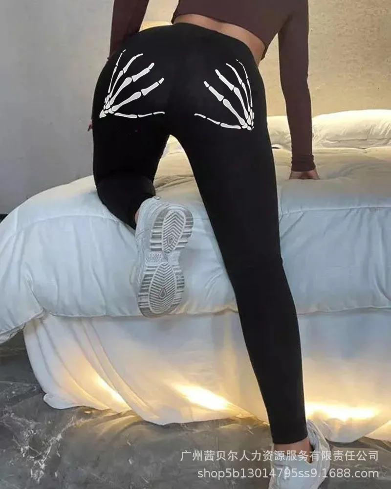 Legging Dia De Muertos Imprimé Crâne, Ultra Doux, Taille Unique (S/M/L), Idéal Halloween