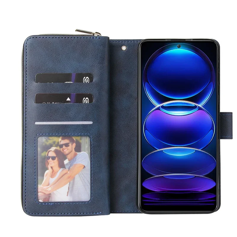 Zipper Wallet Leather Phone Case - Premium Cover with Card Slots