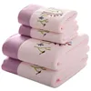 Lace Embroidered Bath Towel Set Microfiber for Adults Colourful Tree Bathroom Face Bath Towels Quick Dry Family Set Large Thick 5