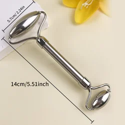Premium Stainless Steel Double - Headed Facial Massage Roller (Silver)