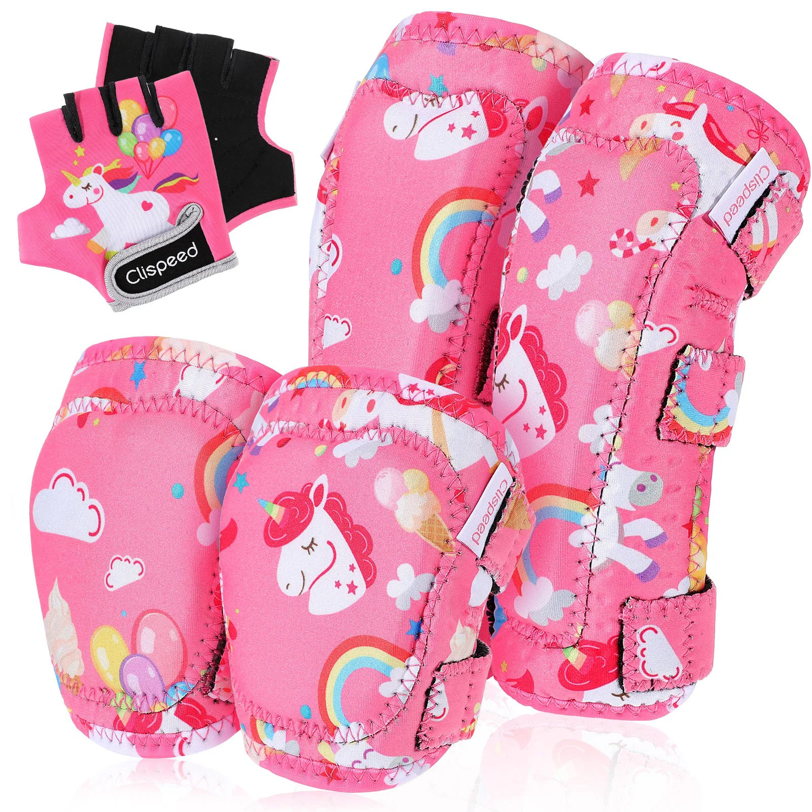 

Pads Knee Unicorn Kids And Elbow Pad Kneepads Hand Skating Wrist Rainbow Pink Toddler Girls Gear Protection Bike Set With