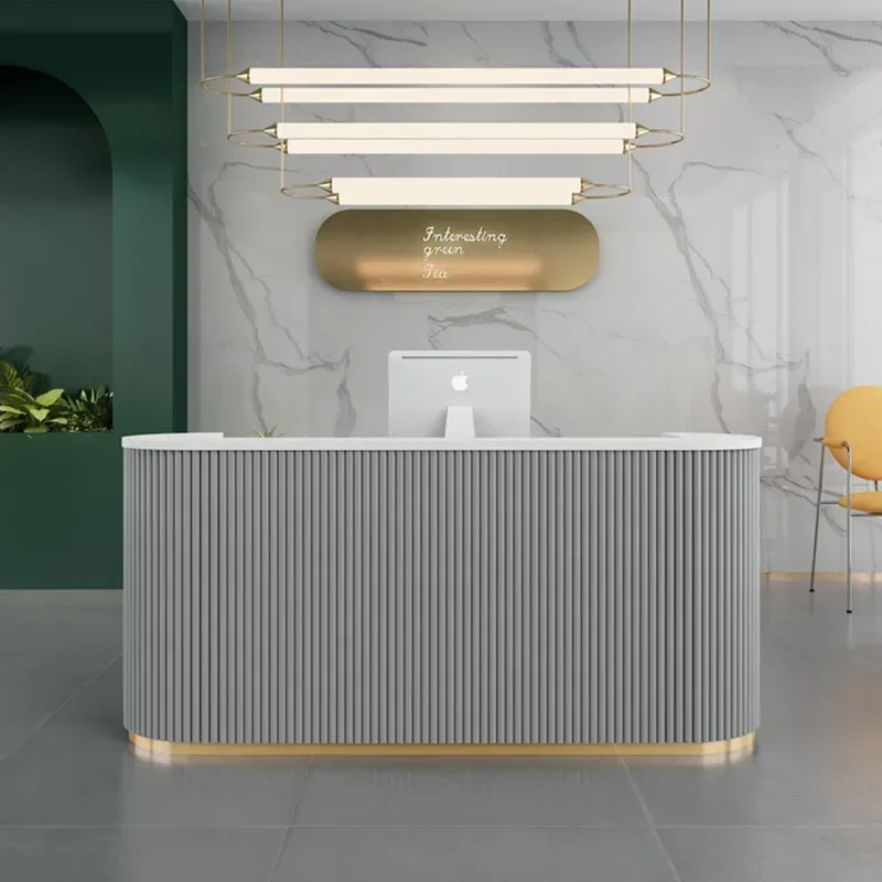 Modern Retail Shop Reception Desk Supermarket Beauty Office Hotel Counter Reception Desk Spa Theke Rezeption Front Furniture HDH