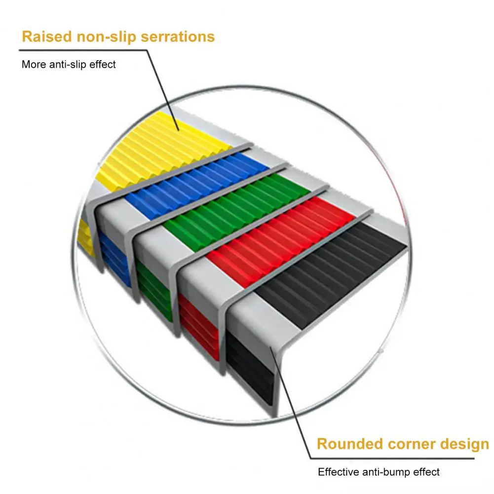 100CM Non-Slip Stair Nosing L-Shape Staircase Step Tread Self-Adhesive Stair Edge Protect Waterproof Outdoor Stair Nose Molding