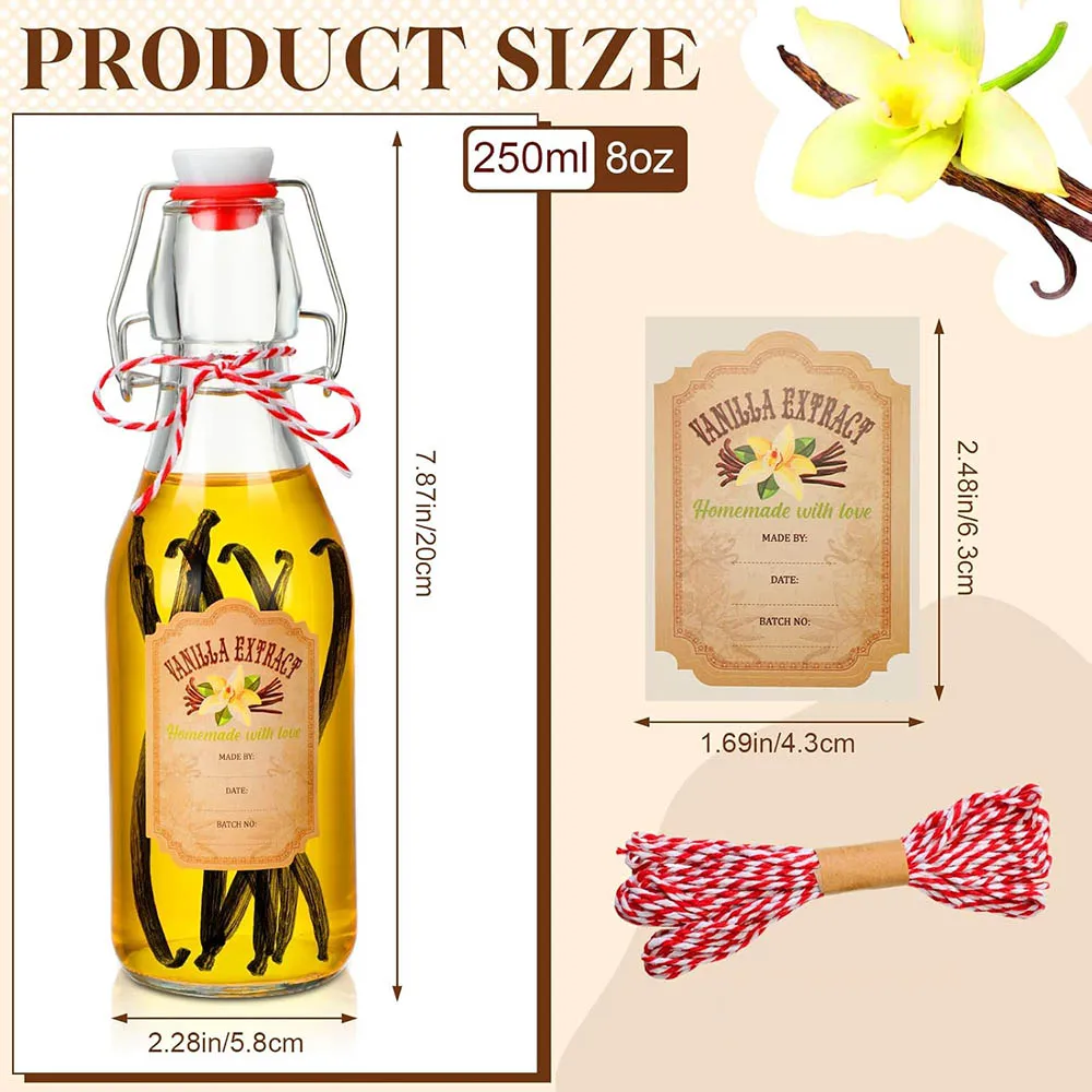 Swing Top Glass Bottles For Vanilla Extract Homemadeoz Beer Bottles with Caps for Home Beer Kombucha Soda Fermentation Supply 2