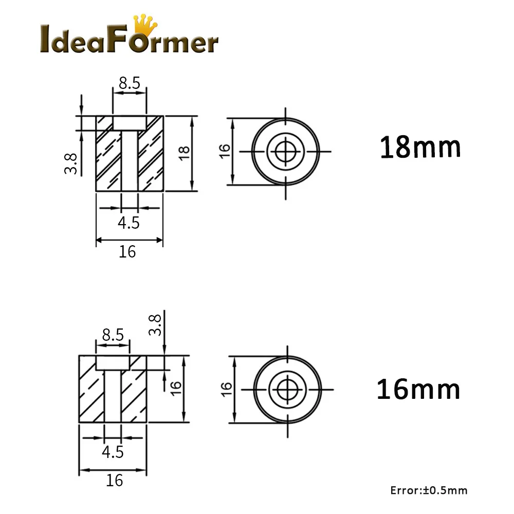 Alumínio Mão Torção Nivelamento Porca & Pcs Heatbed Silicone Coluna de Nivelamento Montagens para Ender Pro 3v2 3d Peças de Impressora Peças - Imagem 4