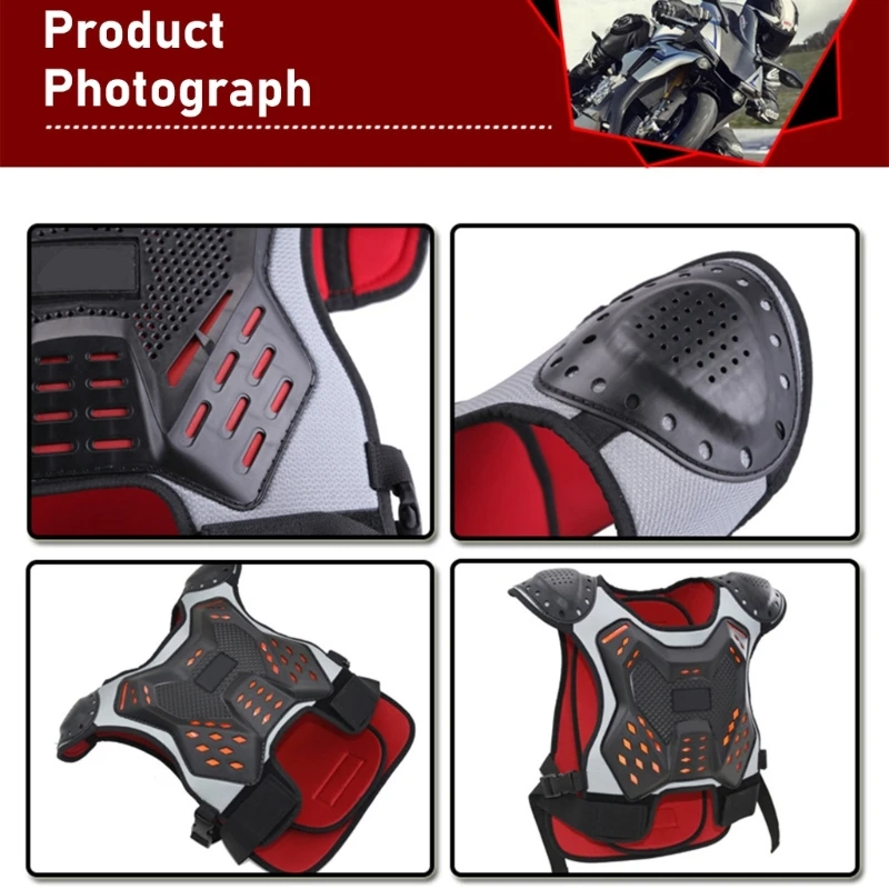 청소년 오토바이 보호 기어 조끼가 구부릴 수있는 등 및 흉부 보호 기어 조끼