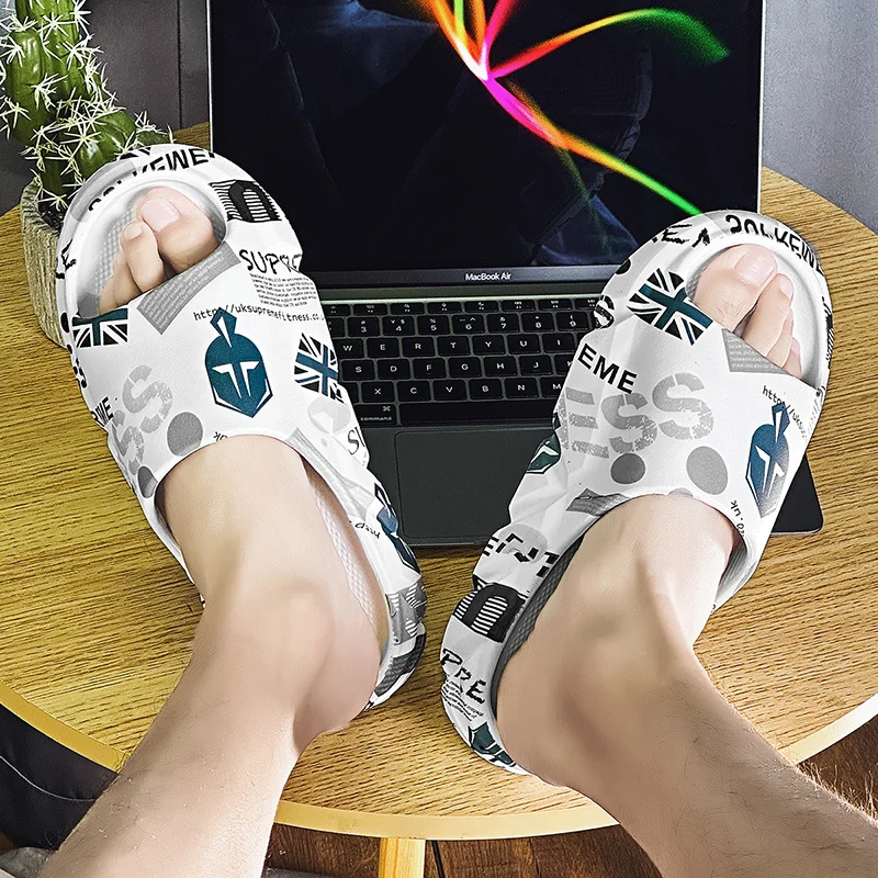 Slip Slippers for Men Non-Slip Slipper for Indoor Outdoor Soft Foam Sliders With Thick Sole External Wear_voghion.com